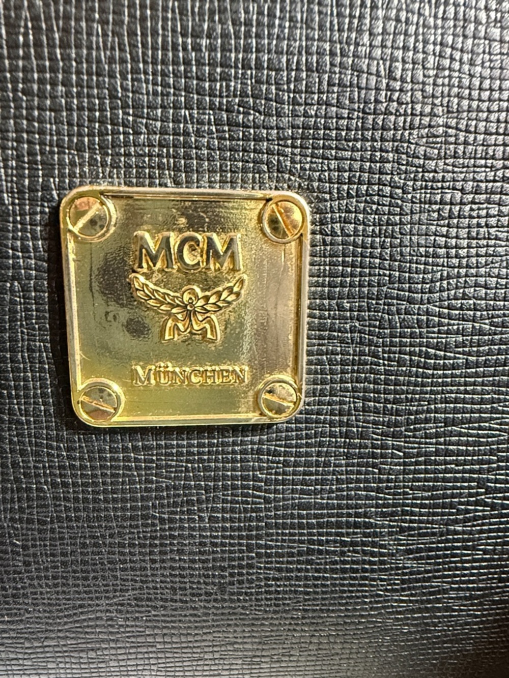 MCM Vintage Black Leather Boston Satchel Barrel Bag Made in Korea Authentic - Picture 12 of 17
